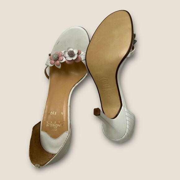 White Floral leather shoes Size 6.5, NWOB - Picture 6 of 7